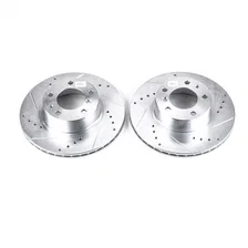 Front DRILLEDSLOTTED ROTOR PAIR for BMW image 2