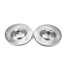 Front DRILLEDSLOTTED ROTOR PAIR for Mercedes-Benz image 2
