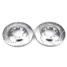 Front DRILLEDSLOTTED ROTOR PAIR for Nissan Frontier image 2