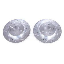 Front DRILLEDSLOTTED ROTOR PAIR for BMW image 2
