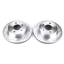 Front DRILLEDSLOTTED ROTOR PAIR for Jeep image 2