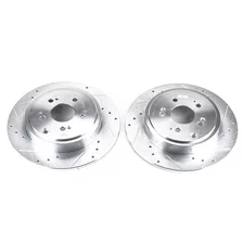 Rear DRILLEDSLOTTED ROTOR PAIR for Honda Ridgeline image 2
