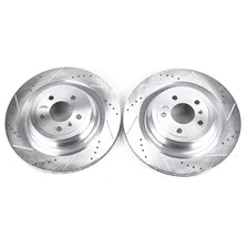 Rear DRILLEDSLOTTED ROTOR PAIR for Mercedes-Benz image 2