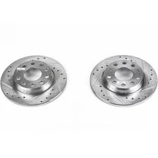 Rear DRILLEDSLOTTED ROTOR PAIR for Audi image 2