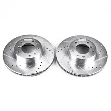 Front DRILLEDSLOTTED ROTOR PAIR for BMW image 2