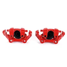 Rear RED CALIPER PAIR W/BRKT image 2