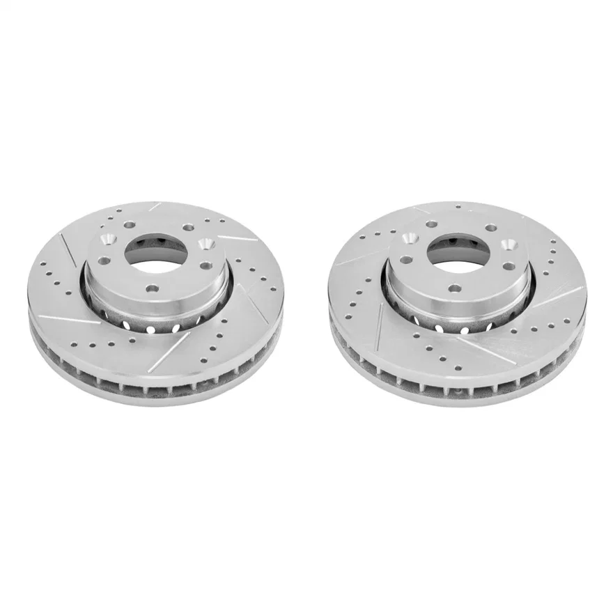 Front DRILLEDSLOTTED ROTOR PAIR for Nissan