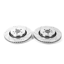 Front DRILLEDSLOTTED ROTOR PAIR for Dodge Charger image 2