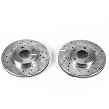 Front DRILLEDSLOTTED ROTOR PAIR for Volkswagen Passat image 2
