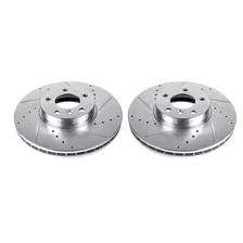 Front DRILLEDSLOTTED ROTOR PAIR for BMW image 2