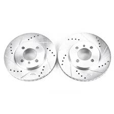 Front DRILLEDSLOTTED ROTOR PAIR for BMW image 2