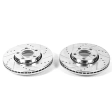 Front DRILLEDSLOTTED ROTOR PAIR for Audi A4 image 2