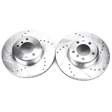 Front DRILLEDSLOTTED ROTOR PAIR for BMW image 2