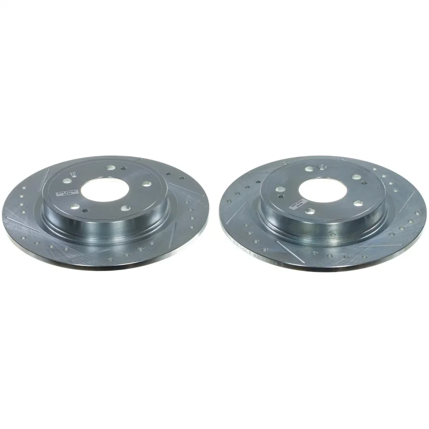 Rear DRILLEDSLOTTED ROTOR PAIR