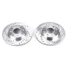 Front DRILLEDSLOTTED ROTOR PAIR for Honda image 2