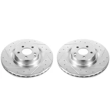 Front DRILLEDSLOTTED ROTOR PAIR for Mercedes-Benz image 2