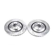Rear DRILLEDSLOTTED ROTOR PAIR for Audi image 2