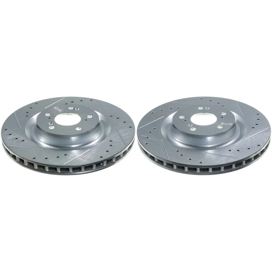 Front DRILLEDSLOTTED ROTOR PAIR for Acura