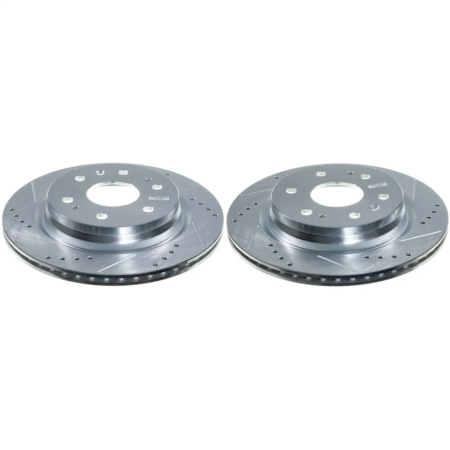 Rear DRILLEDSLOTTED ROTOR PAIR