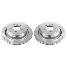 Rear DRILLEDSLOTTED ROTOR PAIR for Land Rover Range Rover image 2