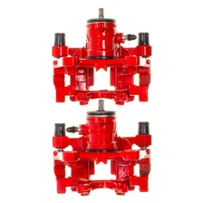 Rear RED CALIPER PAIR W/BRKT image 5
