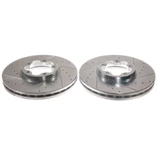 Front DRILLEDSLOTTED ROTOR PAIR for Ford image 1