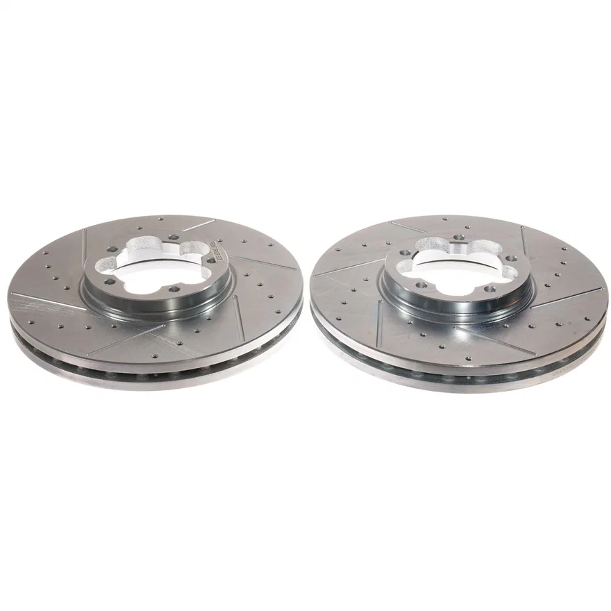 Front DRILLEDSLOTTED ROTOR PAIR for Ford