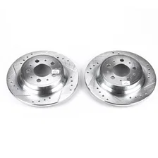 Rear DRILLEDSLOTTED ROTOR PAIR for Volvo image 2