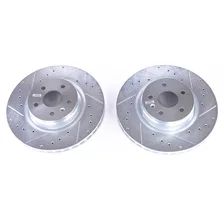 Front DRILLEDSLOTTED ROTOR PAIR for Tesla image 2