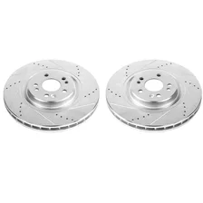 Front DRILLEDSLOTTED ROTOR PAIR for Mercedes-Benz image 2