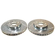 Front DRILLEDSLOTTED ROTOR PAIR for Mercedes-Benz image 2