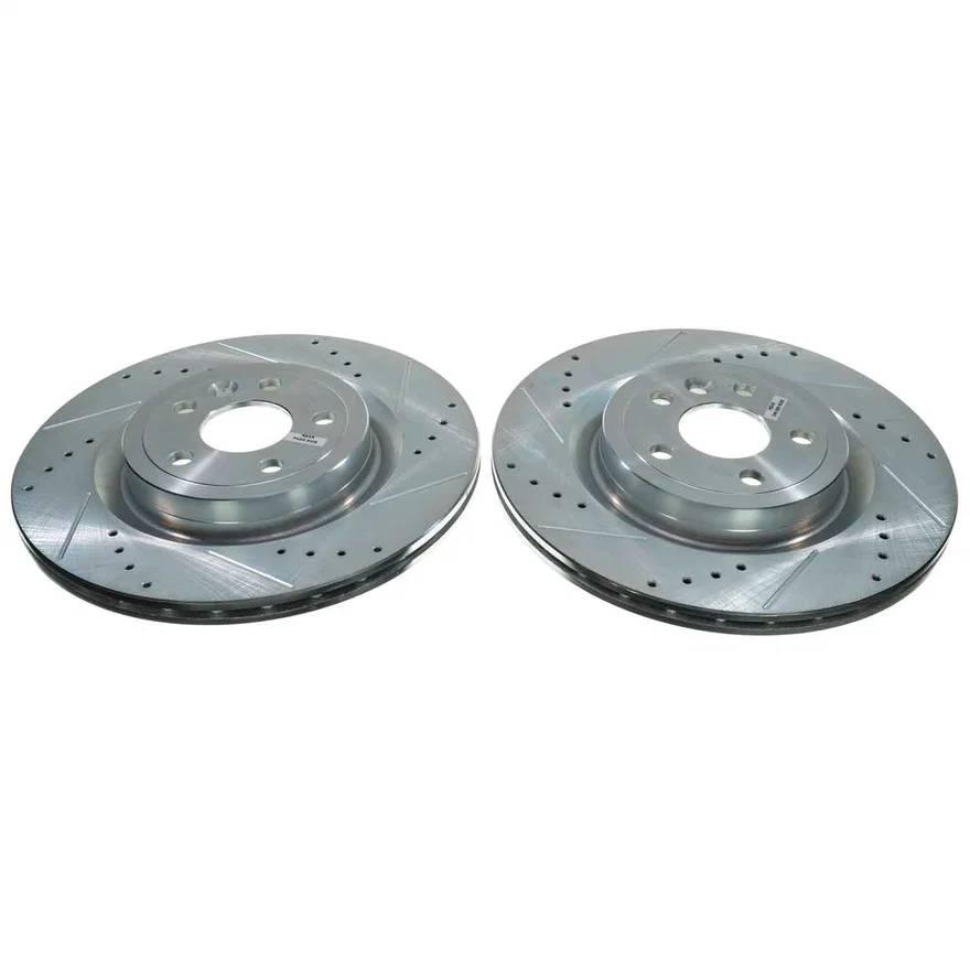 Rear DRILLEDSLOTTED ROTOR PAIR