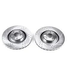 Front DRILLEDSLOTTED ROTOR PAIR for Audi image 2