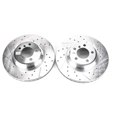 Front DRILLEDSLOTTED ROTOR PAIR for BMW image 2