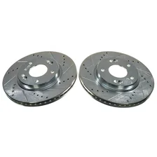 Front DRILLEDSLOTTED ROTOR PAIR for Kia Forte image 1