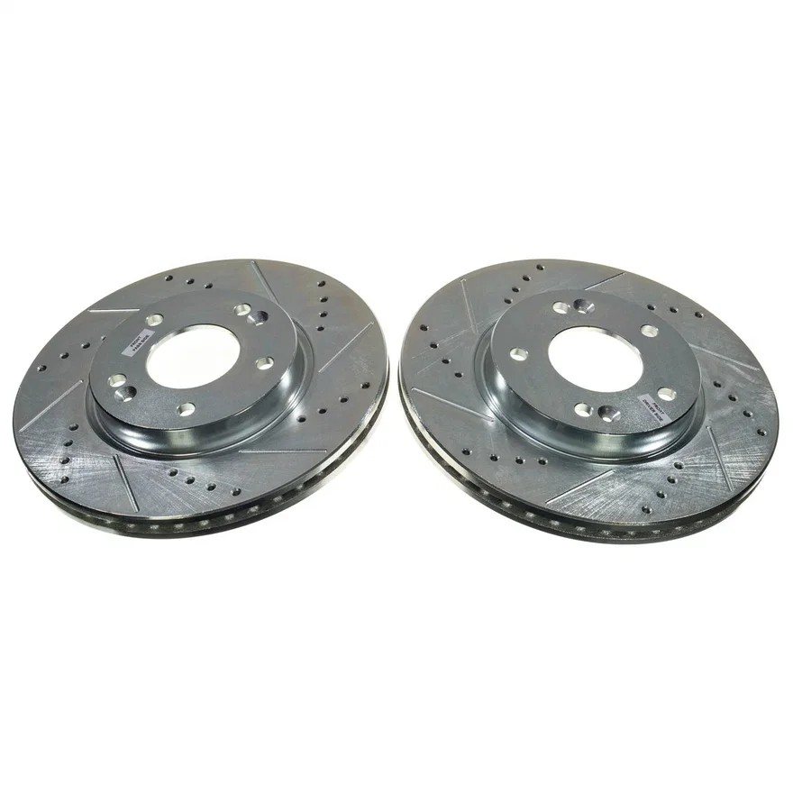 Front DRILLEDSLOTTED ROTOR PAIR for Kia Forte