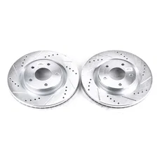 Front DRILLEDSLOTTED ROTOR PAIR for Nissan image 2