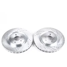 Front DRILLEDSLOTTED ROTOR PAIR for Ford Mustang image 2