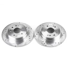 Rear DRILLEDSLOTTED ROTOR PAIR for Honda CR-V image 2