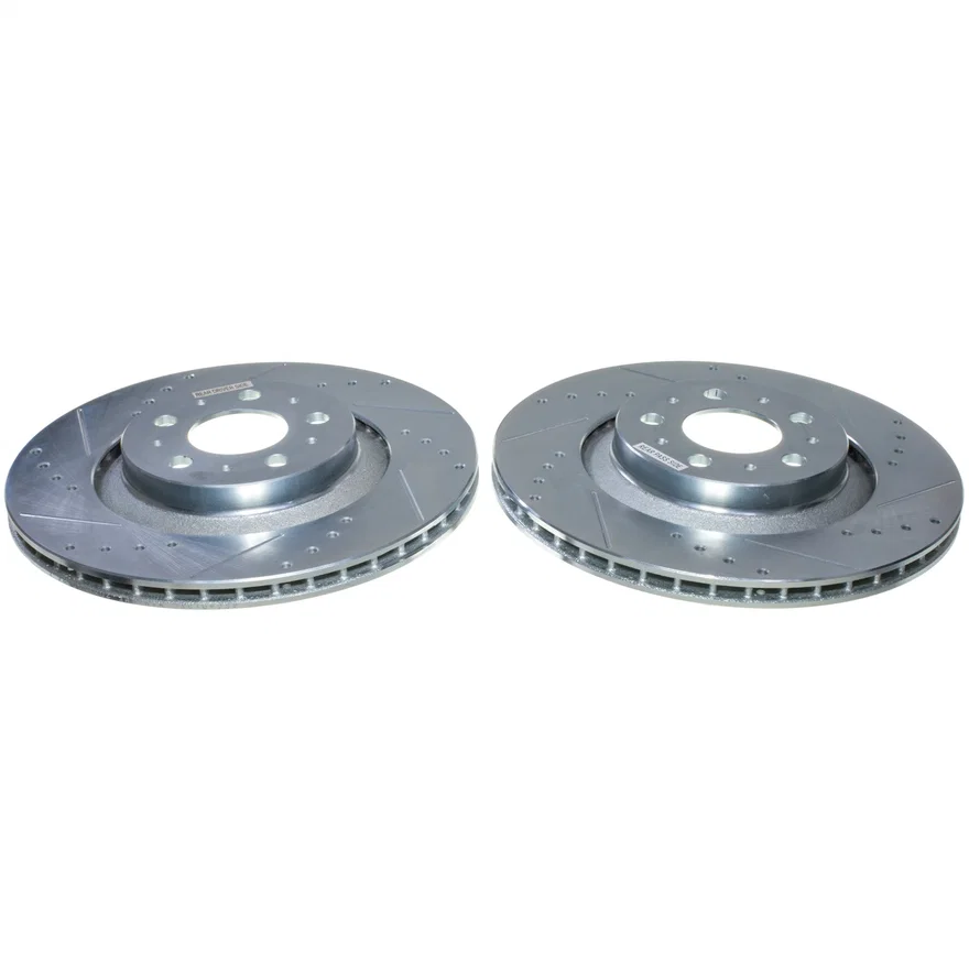 Rear DRILLEDSLOTTED ROTOR PAIR for Tesla Y