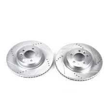 Front DRILLEDSLOTTED ROTOR PAIR for Land Rover image 2