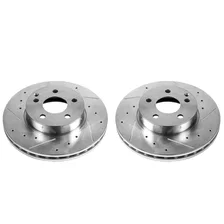 Front DRILLEDSLOTTED ROTOR PAIR for Mercedes-Benz image 2