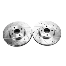 Front DRILLEDSLOTTED ROTOR PAIR for Toyota Yaris image 2