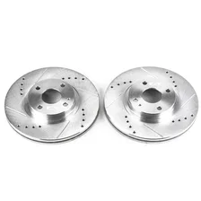 Front DRILLEDSLOTTED ROTOR PAIR for Mazda Miata image 2
