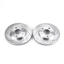 Front DRILLEDSLOTTED ROTOR PAIR for Ford Mustang image 2