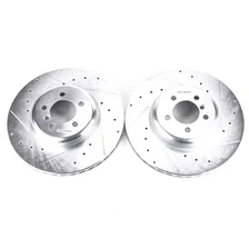 Front DRILLEDSLOTTED ROTOR PAIR for BMW image 2