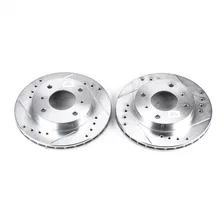 Front DRILLEDSLOTTED ROTOR PAIR for Nissan 240SX image 2