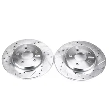 Rear DRILLEDSLOTTED ROTOR PAIR for Jaguar X-Type image 2
