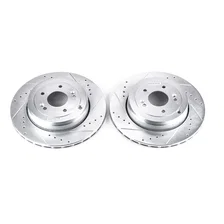 Rear DRILLEDSLOTTED ROTOR PAIR for Hyundai Genesis Coupe image 2