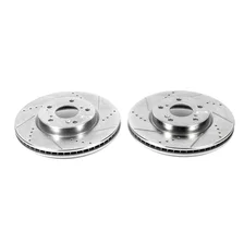 Front DRILLEDSLOTTED ROTOR PAIR for Honda image 2